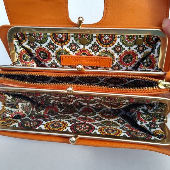 Ann Taylor Mustard Yellow Chain Strap Purse Bag - Picture 4 of 8